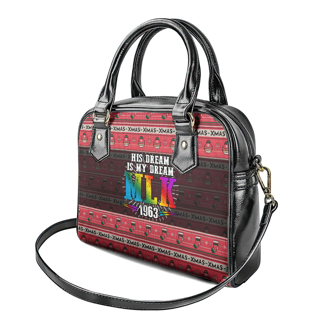 Martin Luther King Jr Christmas Shoulder Handbag Civil Rights Quote Rainbow Gradient