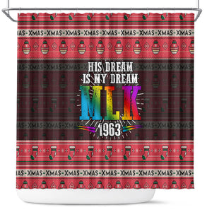 Martin Luther King Jr Christmas Shower Curtain Civil Rights Quote Rainbow Gradient
