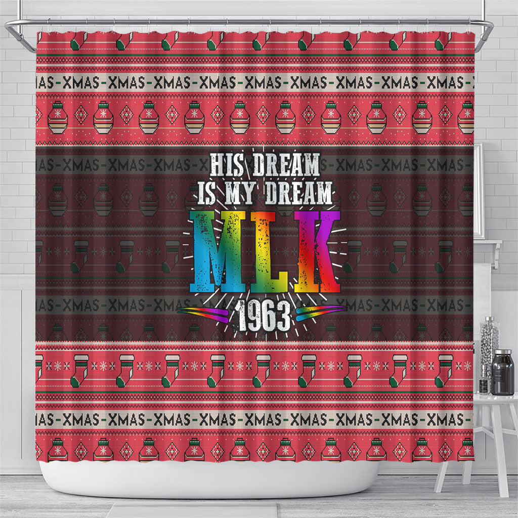 Martin Luther King Jr Christmas Shower Curtain Civil Rights Quote Rainbow Gradient