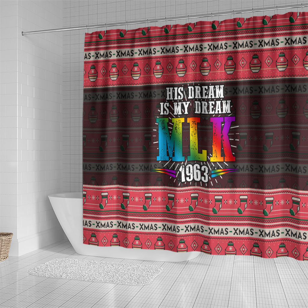 Martin Luther King Jr Christmas Shower Curtain Civil Rights Quote Rainbow Gradient