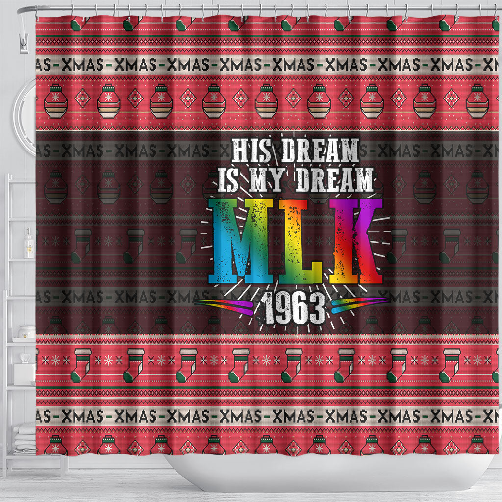 Martin Luther King Jr Christmas Shower Curtain Civil Rights Quote Rainbow Gradient