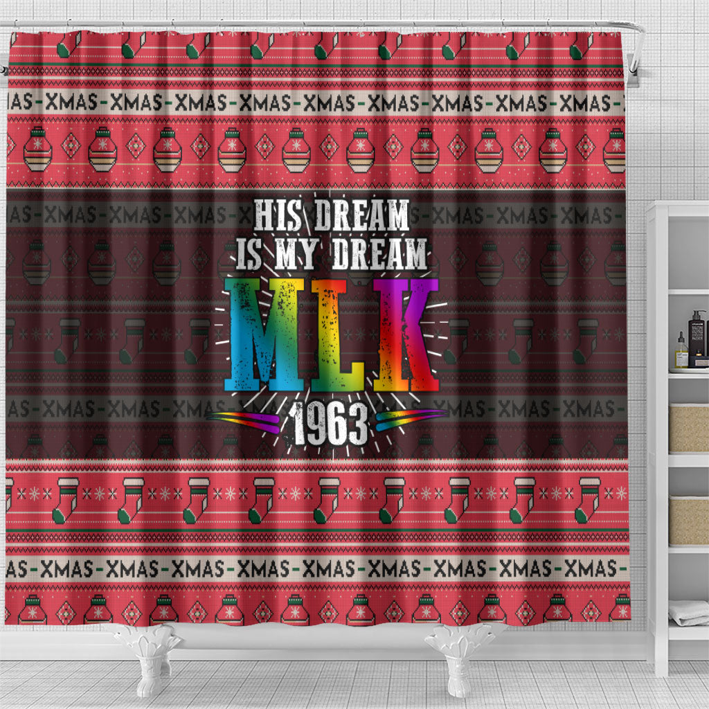 Martin Luther King Jr Christmas Shower Curtain Civil Rights Quote Rainbow Gradient