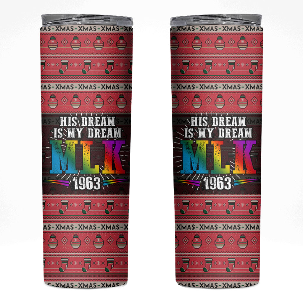 Martin Luther King Jr Christmas Skinny Tumbler Civil Rights Quote Rainbow Gradient