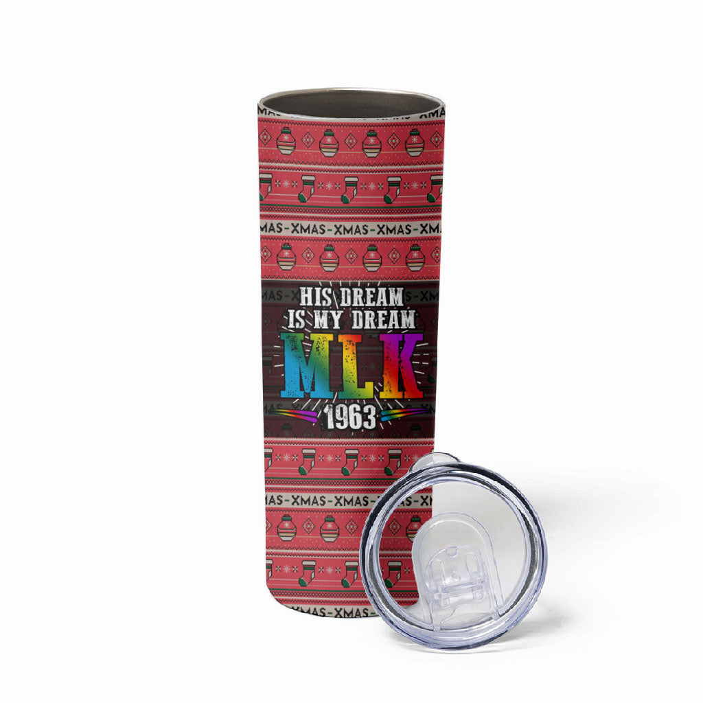 Martin Luther King Jr Christmas Skinny Tumbler Civil Rights Quote Rainbow Gradient