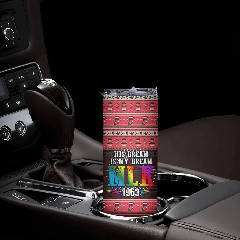 Martin Luther King Jr Christmas Skinny Tumbler Civil Rights Quote Rainbow Gradient