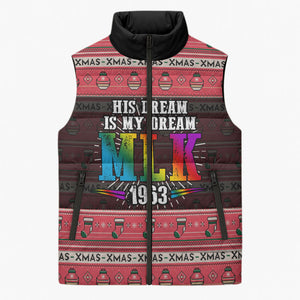 Martin Luther King Jr Christmas Sleeveless Puffer Jacket Civil Rights Quote Rainbow Gradient