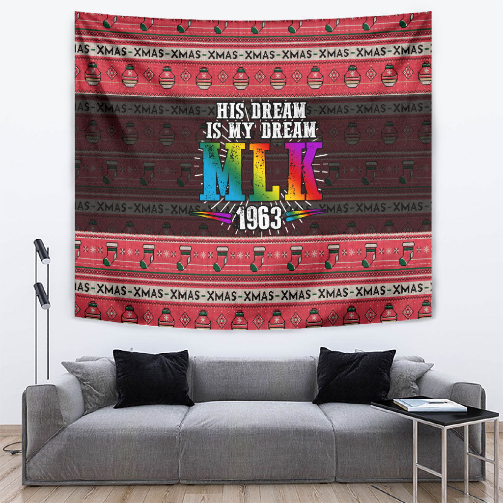 Martin Luther King Jr Christmas Tapestry Civil Rights Quote Rainbow Gradient