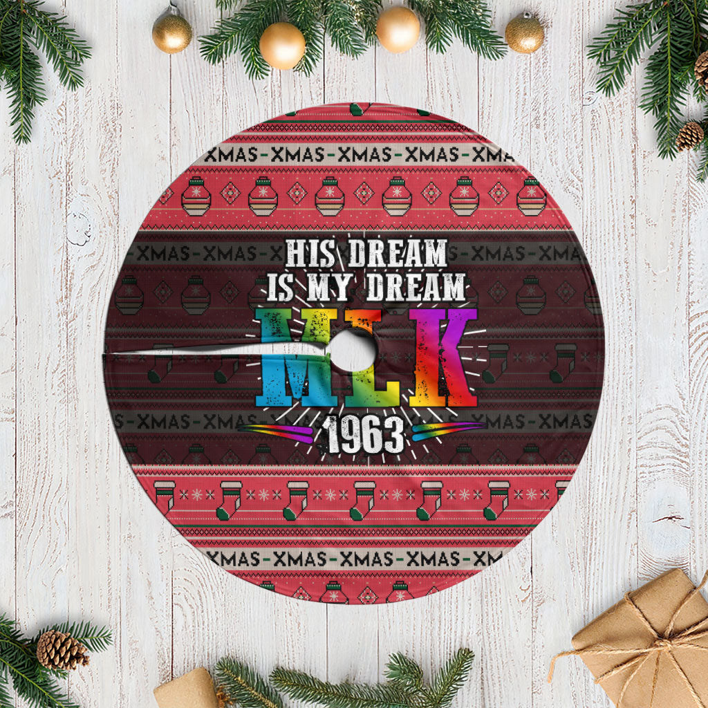 Martin Luther King Jr Christmas Tree Skirt Civil Rights Quote Rainbow Gradient