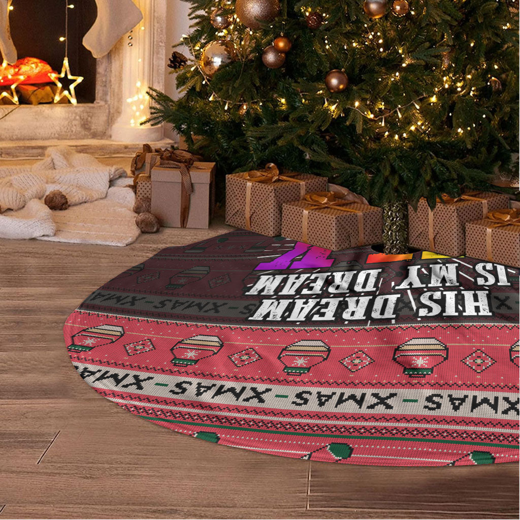 Martin Luther King Jr Christmas Tree Skirt Civil Rights Quote Rainbow Gradient