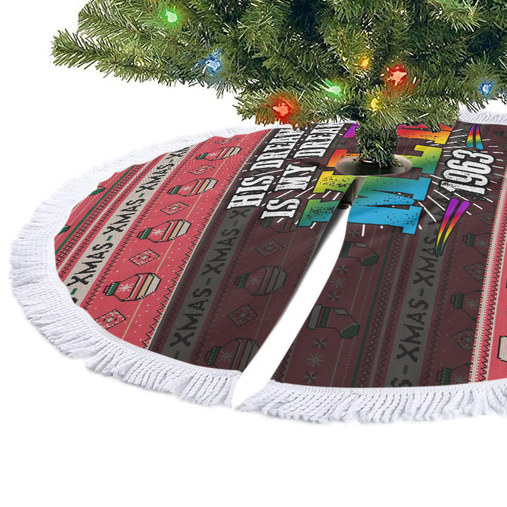 Martin Luther King Jr Christmas Tree Skirt Civil Rights Quote Rainbow Gradient