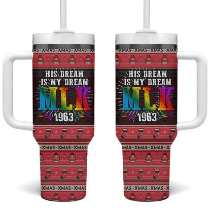 Martin Luther King Jr Christmas Tumbler With Handle Civil Rights Quote Rainbow Gradient
