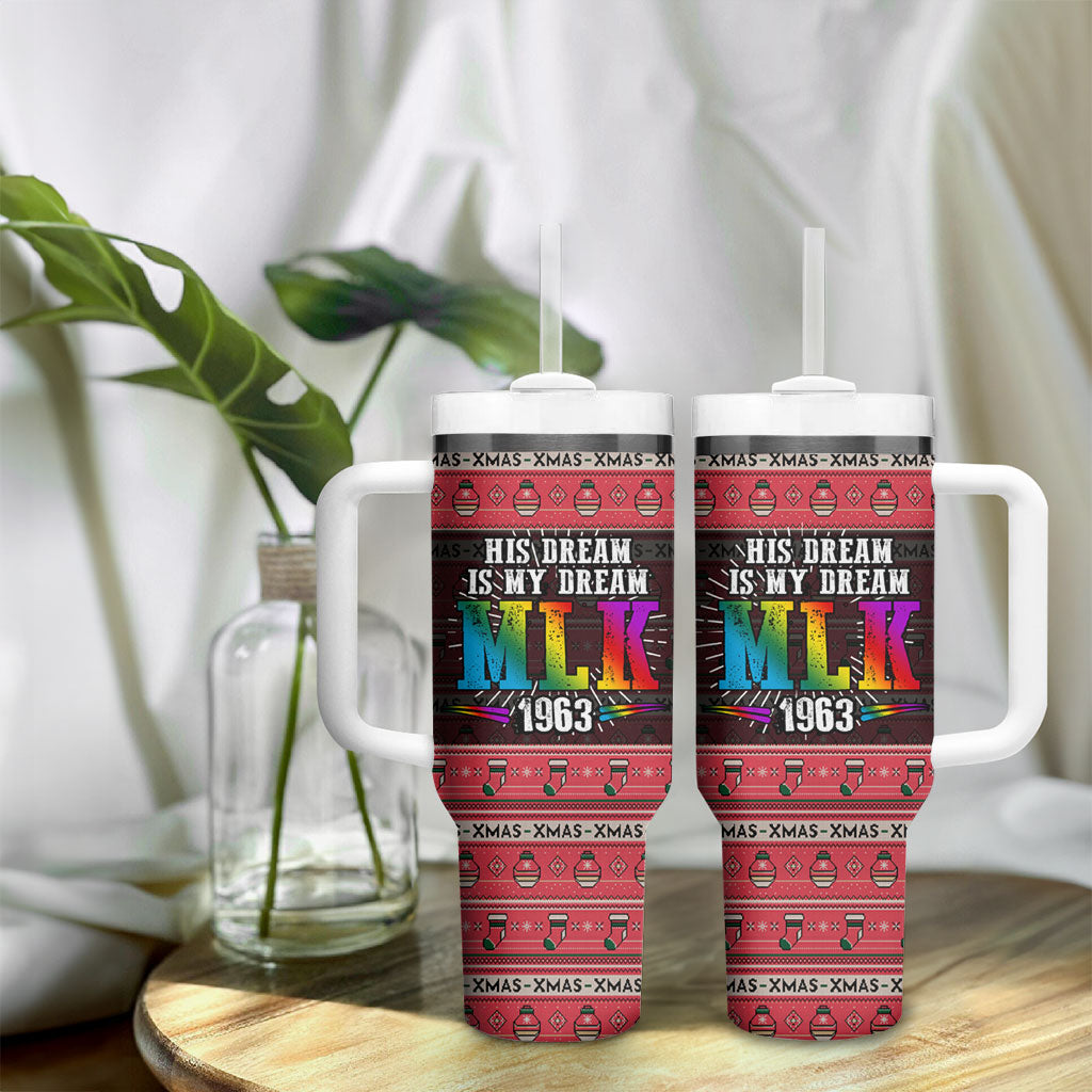 Martin Luther King Jr Christmas Tumbler With Handle Civil Rights Quote Rainbow Gradient