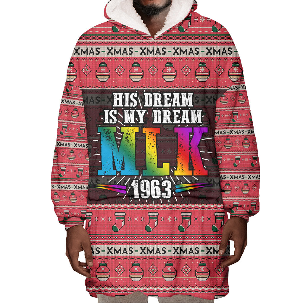 Martin Luther King Jr Christmas Wearable Blanket Hoodie Civil Rights Quote Rainbow Gradient
