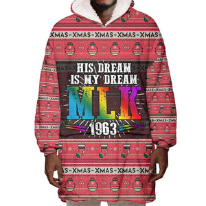 Martin Luther King Jr Christmas Wearable Blanket Hoodie Civil Rights Quote Rainbow Gradient