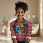 Martin Luther King Jr Christmas Women Casual Shirt Civil Rights Quote Rainbow Gradient