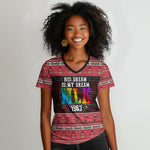 Martin Luther King Jr Christmas Women V-Neck T-Shirt Civil Rights Quote Rainbow Gradient