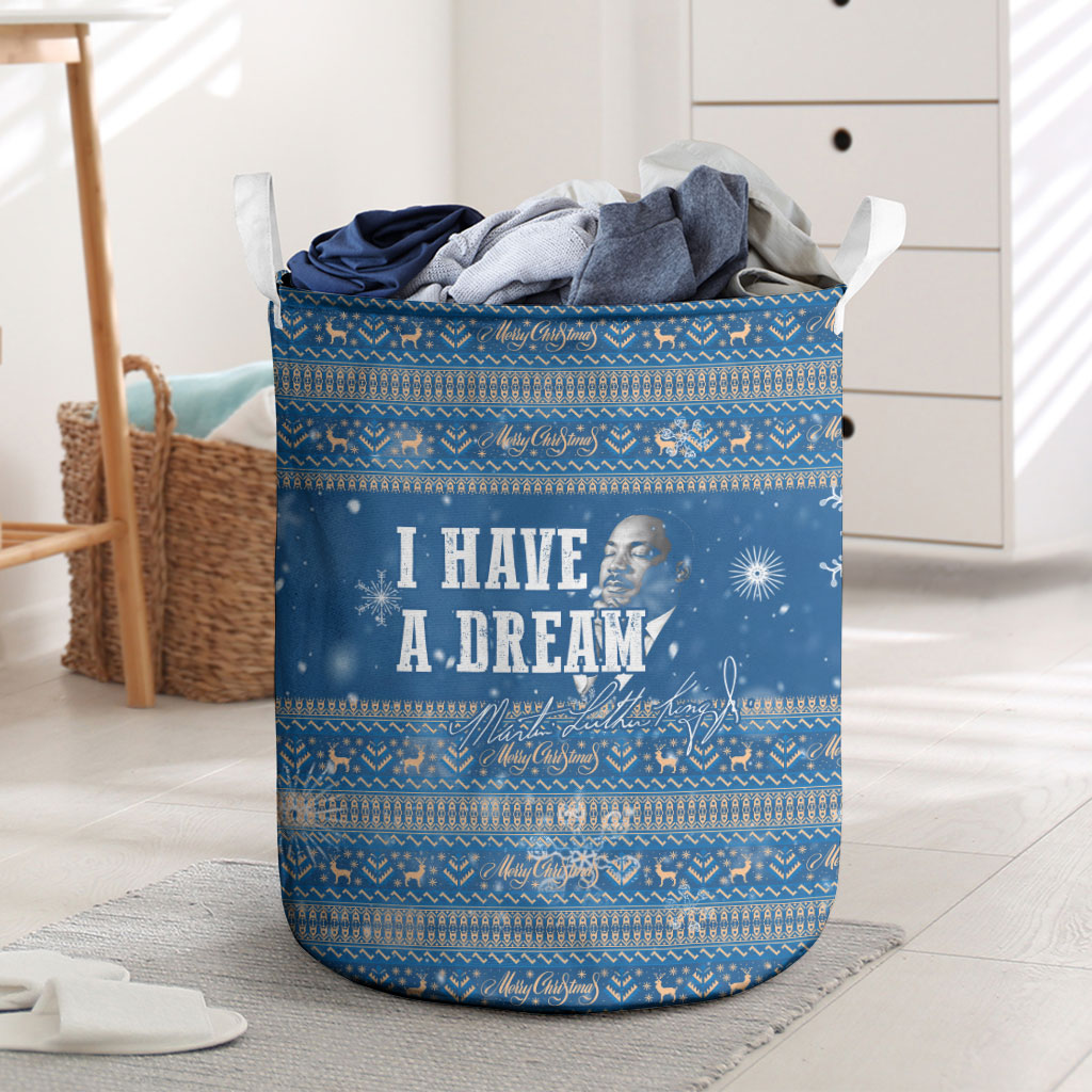 Martin Luther King Jr Christmas Laundry Basket I Have A Dream Quote Ugly Sweater Knitted Pattern
