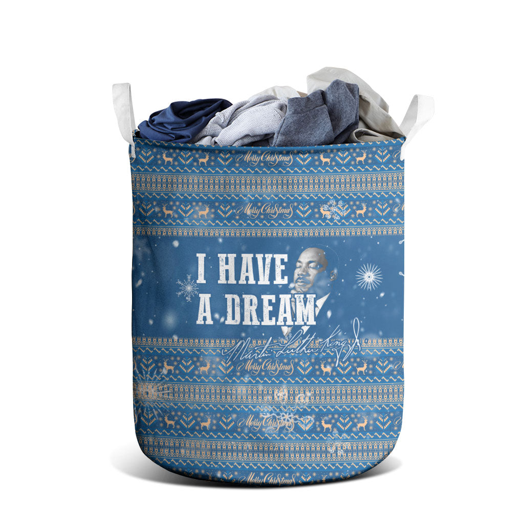 Martin Luther King Jr Christmas Laundry Basket I Have A Dream Quote Ugly Sweater Knitted Pattern