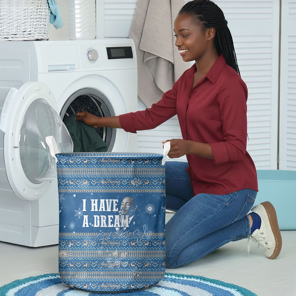 Martin Luther King Jr Christmas Laundry Basket I Have A Dream Quote Ugly Sweater Knitted Pattern