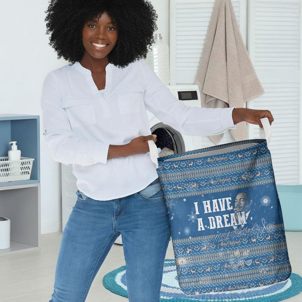 Martin Luther King Jr Christmas Laundry Basket I Have A Dream Quote Ugly Sweater Knitted Pattern