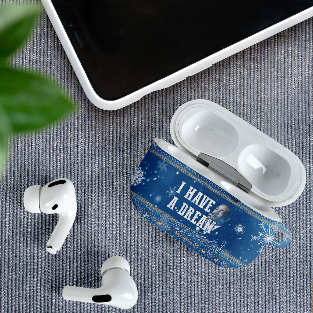 Martin Luther King Jr Christmas AirPods Case I Have A Dream Quote Ugly Sweater Knitted Pattern