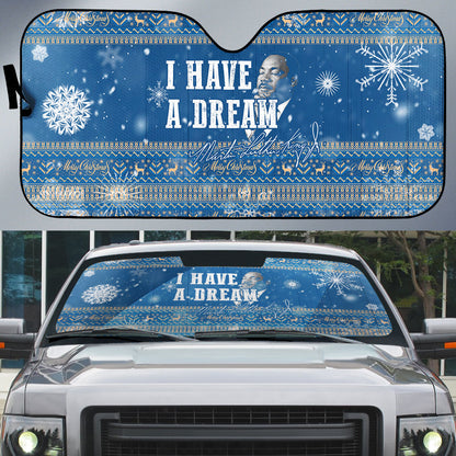 Martin Luther King Jr Christmas Auto Sun Shade I Have A Dream Quote Ugly Sweater Knitted Pattern