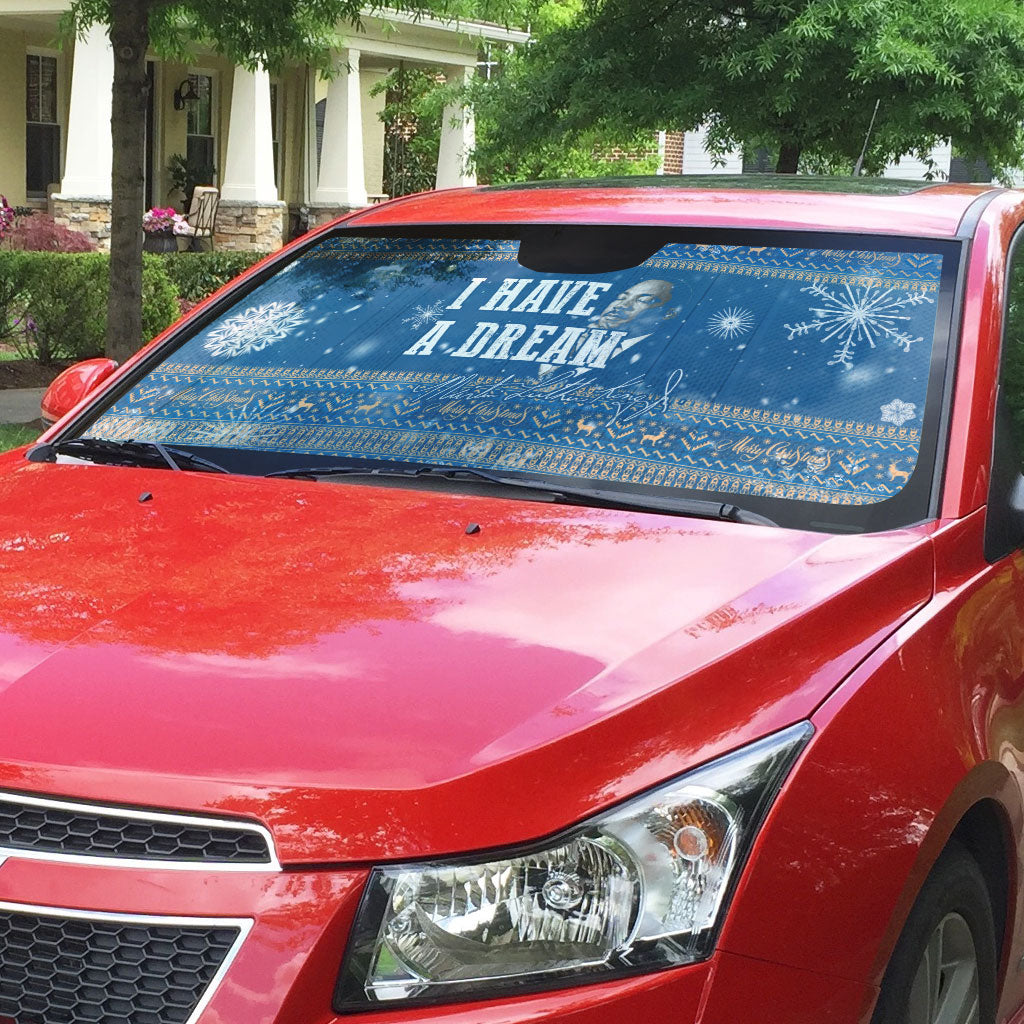 Martin Luther King Jr Christmas Auto Sun Shade I Have A Dream Quote Ugly Sweater Knitted Pattern
