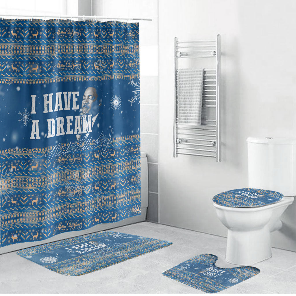 Martin Luther King Jr Christmas Bathroom Set I Have A Dream Quote Ugly Sweater Knitted Pattern