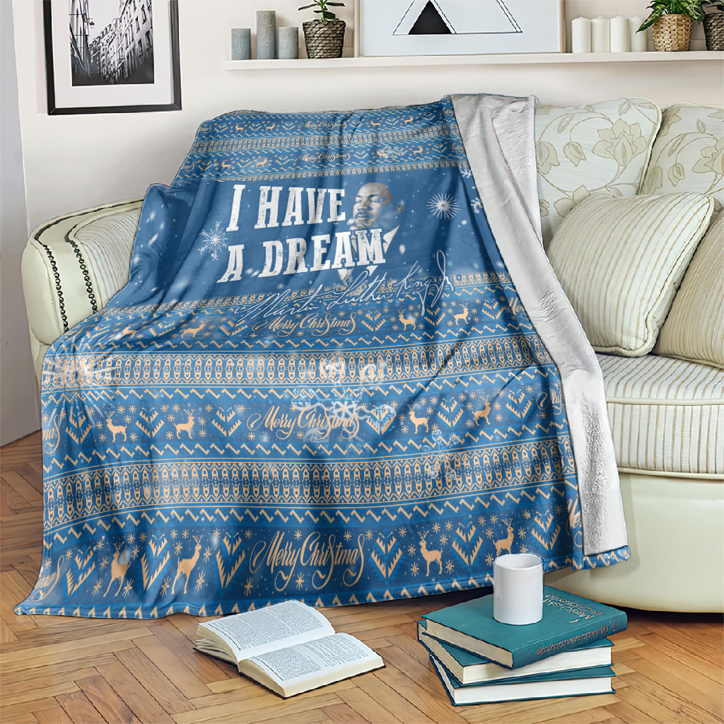 Martin Luther King Jr Christmas Blanket I Have A Dream Quote Ugly Sweater Knitted Pattern