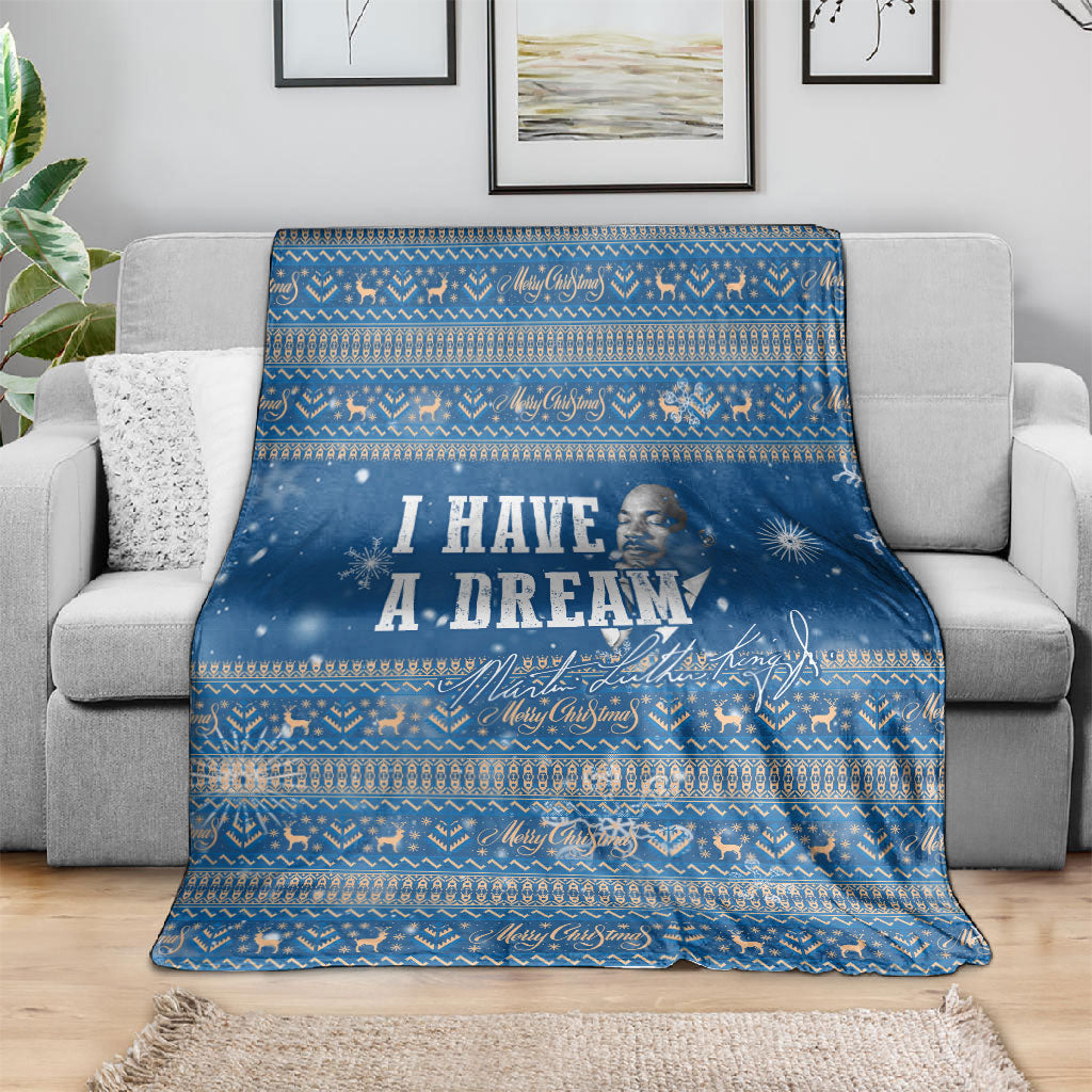 Martin Luther King Jr Christmas Blanket I Have A Dream Quote Ugly Sweater Knitted Pattern
