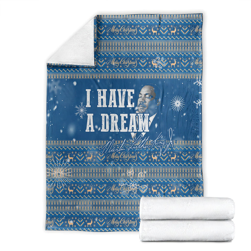 Martin Luther King Jr Christmas Blanket I Have A Dream Quote Ugly Sweater Knitted Pattern