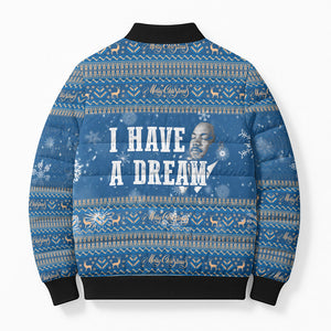 Martin Luther King Jr Christmas Bomber Puffer Jacket I Have A Dream Quote Ugly Sweater Knitted Pattern