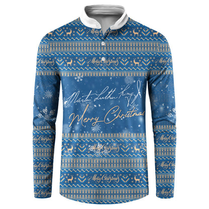 Martin Luther King Jr Christmas Button Sweatshirt I Have A Dream Quote Ugly Sweater Knitted Pattern