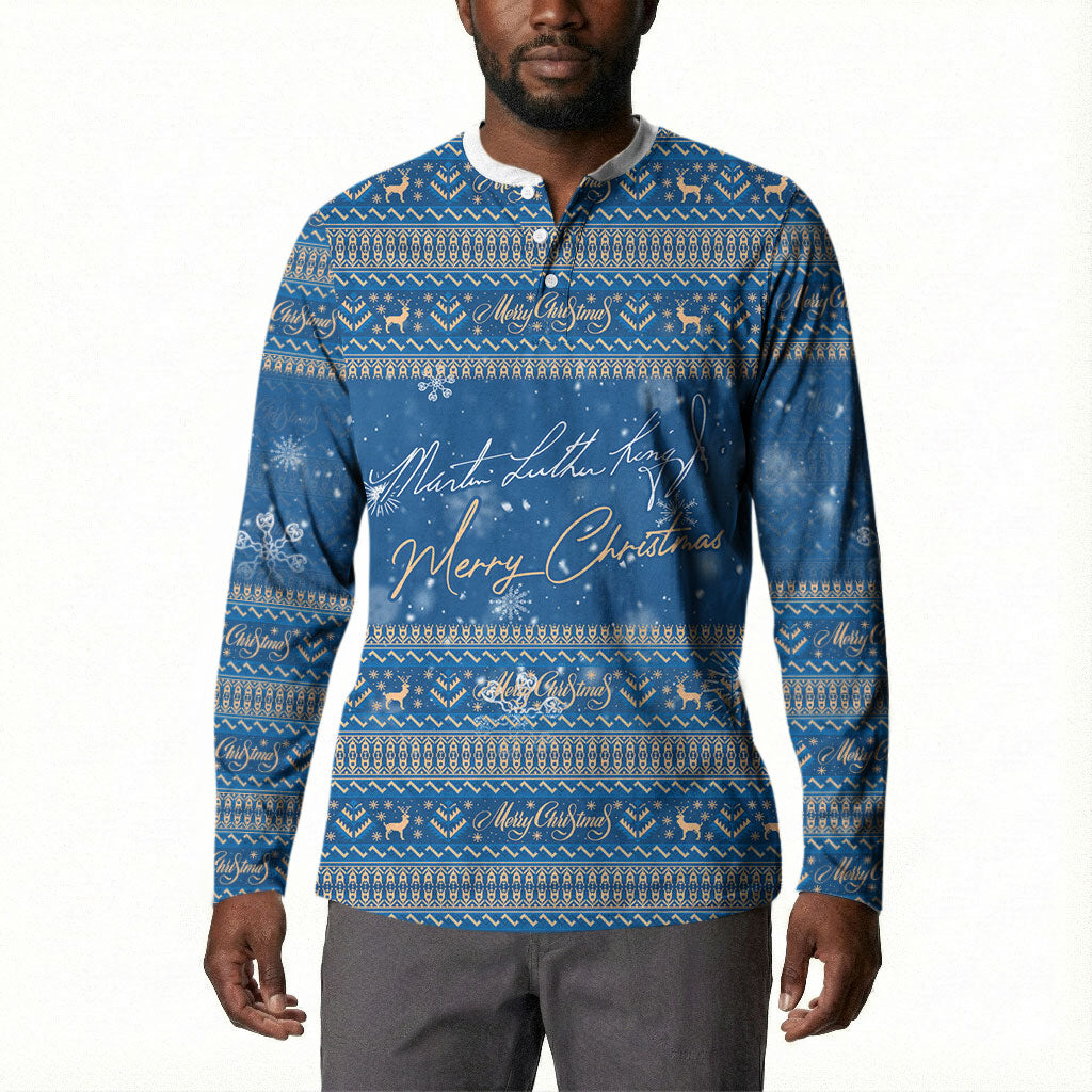 Martin Luther King Jr Christmas Button Sweatshirt I Have A Dream Quote Ugly Sweater Knitted Pattern