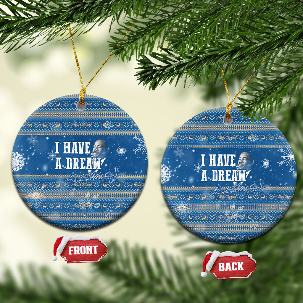Martin Luther King Jr Christmas Ceramic Ornament I Have A Dream Quote Ugly Knitted Pattern
