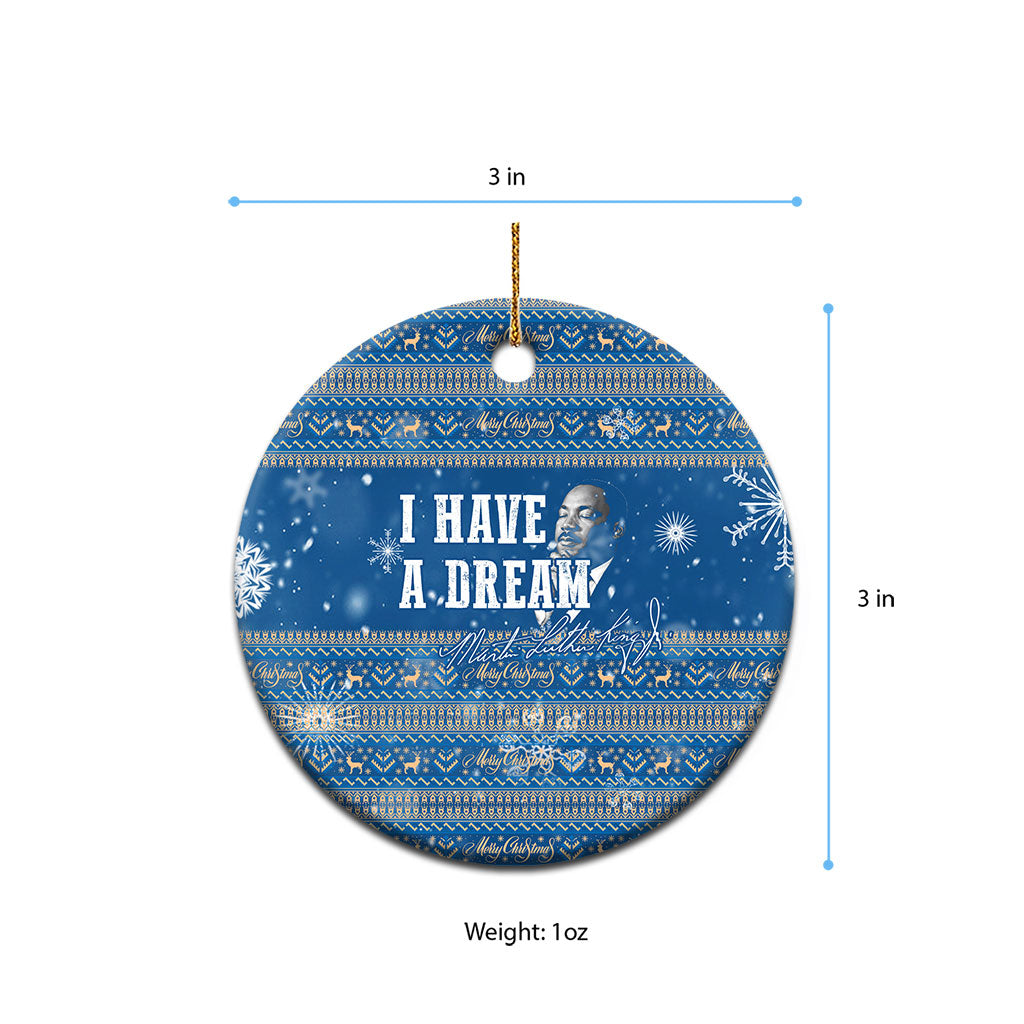 Martin Luther King Jr Christmas Ceramic Ornament I Have A Dream Quote Ugly Knitted Pattern