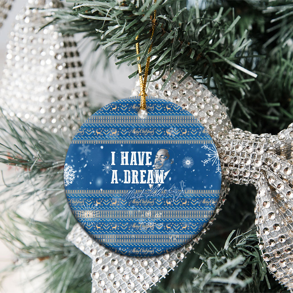 Martin Luther King Jr Christmas Ceramic Ornament I Have A Dream Quote Ugly Knitted Pattern