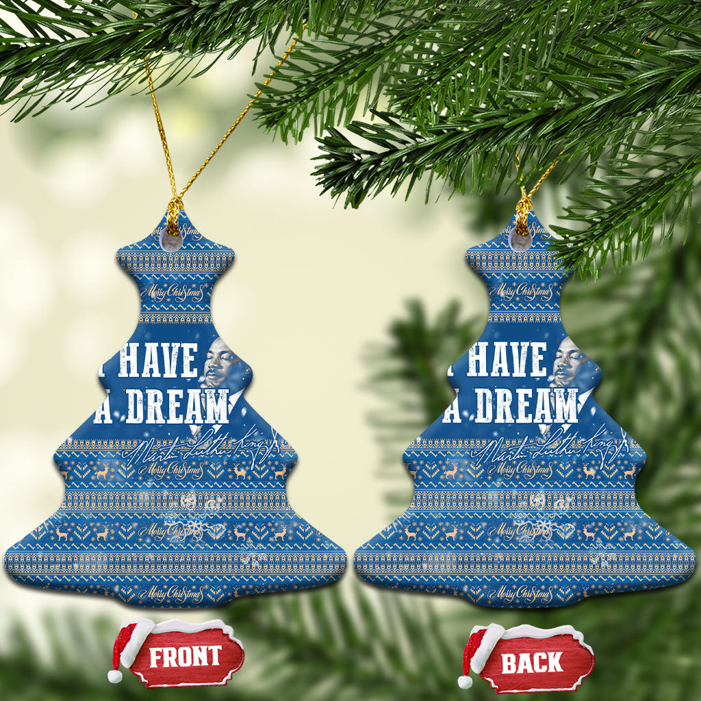 Martin Luther King Jr Christmas Ceramic Ornament I Have A Dream Quote Ugly Knitted Pattern