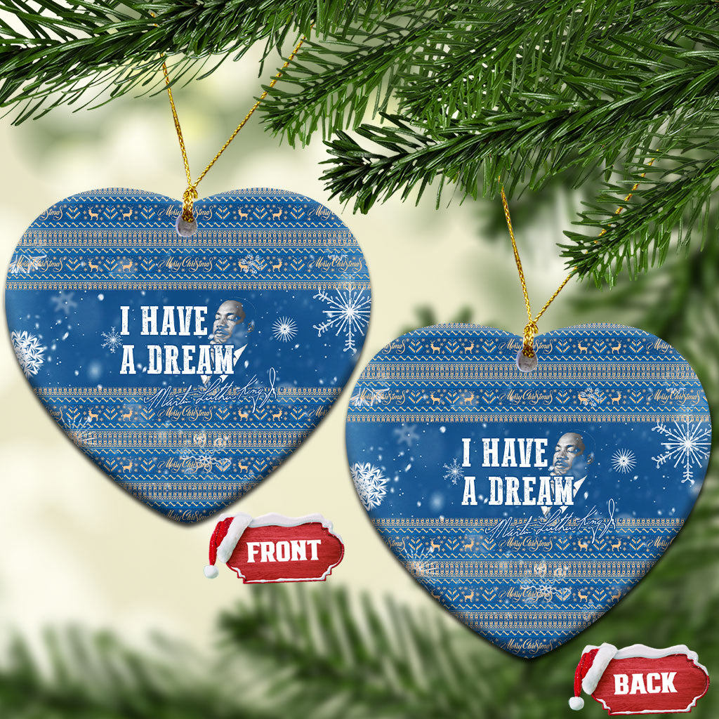 Martin Luther King Jr Christmas Ceramic Ornament I Have A Dream Quote Ugly Knitted Pattern