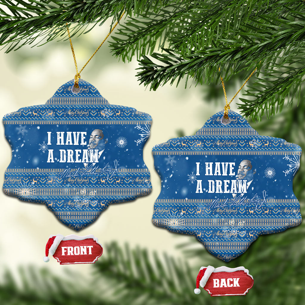 Martin Luther King Jr Christmas Ceramic Ornament I Have A Dream Quote Ugly Knitted Pattern