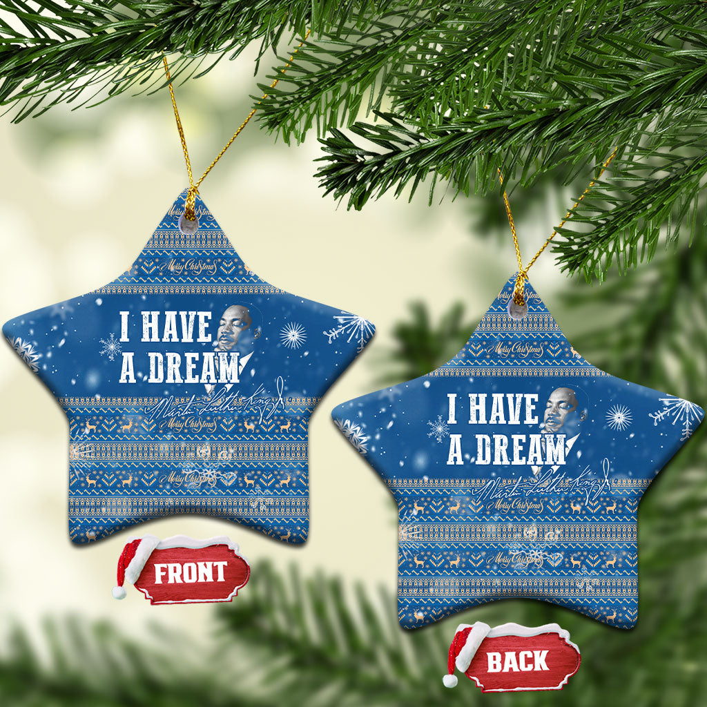 Martin Luther King Jr Christmas Ceramic Ornament I Have A Dream Quote Ugly Knitted Pattern