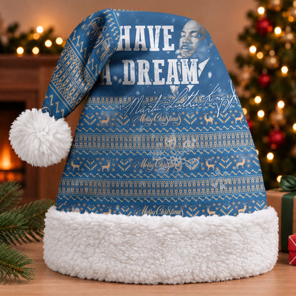 Martin Luther King Jr Christmas Santa Hat I Have A Dream Quote Ugly Knitted Pattern