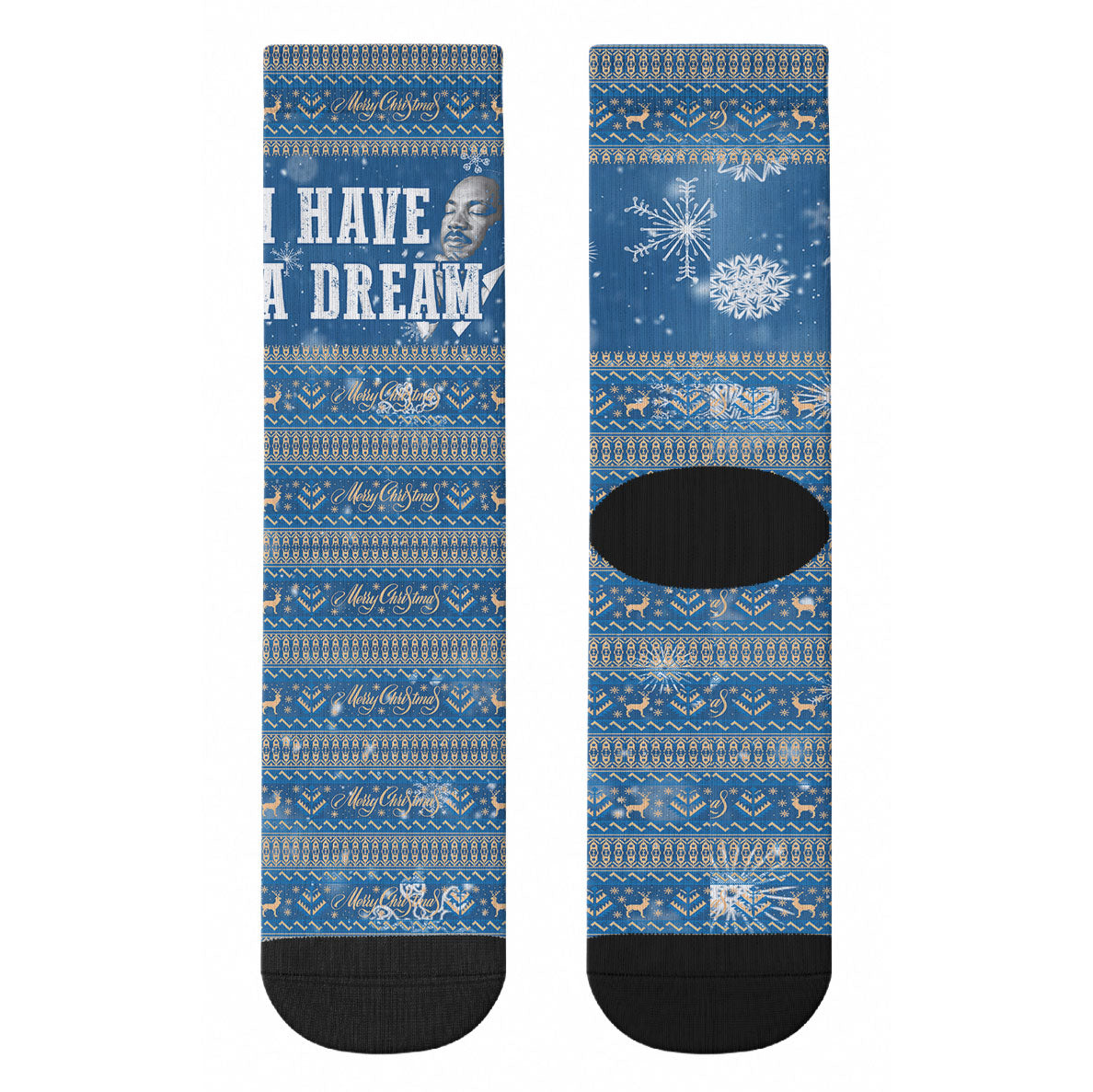 Martin Luther King Jr Christmas Crew Socks I Have A Dream Quote Ugly Sweater Knitted Pattern