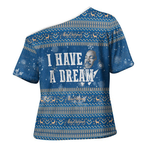 Martin Luther King Jr Christmas Cross Shoulder Shirt I Have A Dream Quote Ugly Sweater Knitted Pattern