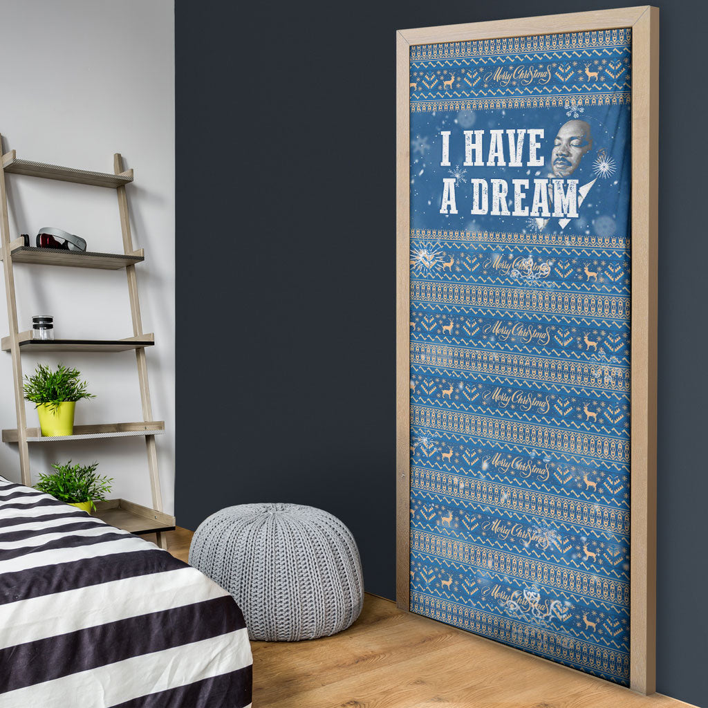 Martin Luther King Jr Christmas Door Cover I Have A Dream Quote Ugly Sweater Knitted Pattern