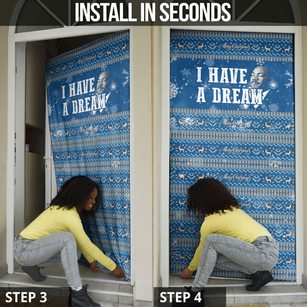 Martin Luther King Jr Christmas Door Cover I Have A Dream Quote Ugly Sweater Knitted Pattern