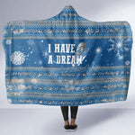 Martin Luther King Jr Christmas Hooded Blanket I Have A Dream Quote Ugly Sweater Knitted Pattern