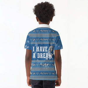 Martin Luther King Jr Christmas Kid Polo Shirt I Have A Dream Quote Ugly Sweater Knitted Pattern