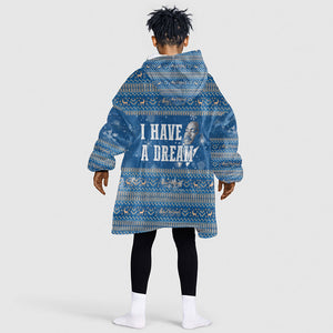 Martin Luther King Jr Christmas Kid Wearable Blanket Hoodie I Have A Dream Quote Ugly Sweater Knitted Pattern