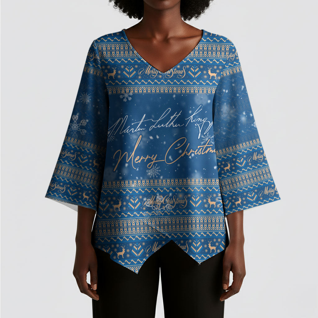 Martin Luther King Jr Christmas Kimono Sleeve Blouse I Have A Dream Quote Ugly Sweater Knitted Pattern
